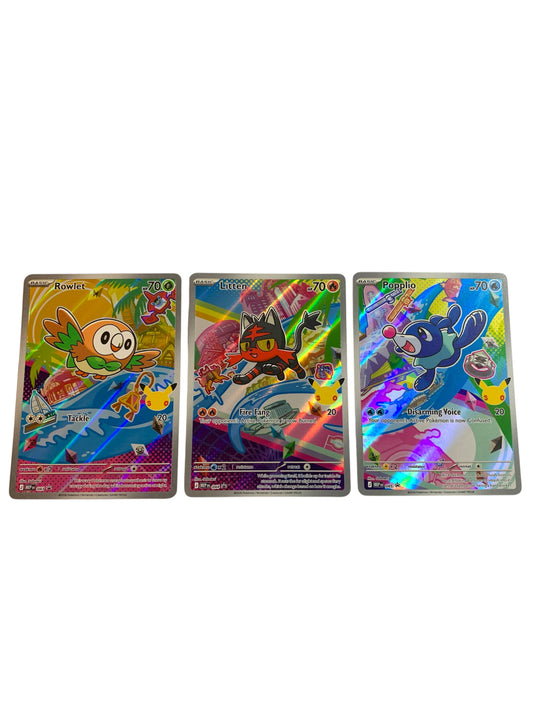 Rowlet, Litten, Popplio First Partners Trio Set