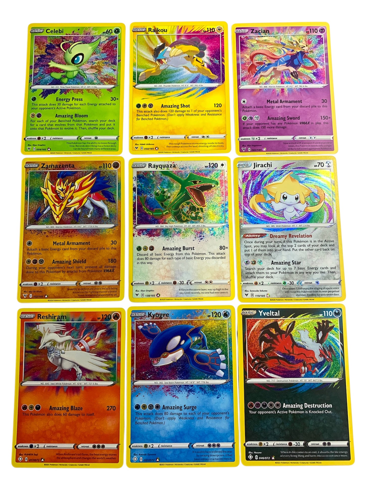 All 9 Amazing Rares Set (Shining Fates & Vivid Voltage)