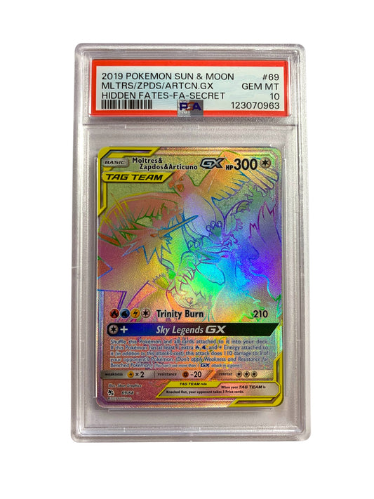PSA 10 Moltres & Zapdos & Articuno GX (Rainbow)