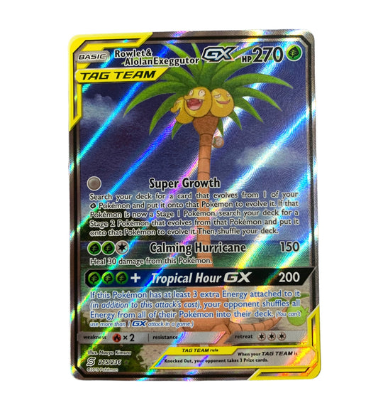 Rowlet & Alolan Exeggutor GX (Alternate Art)